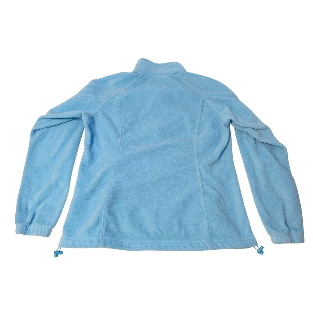 Columbia Womens Large Benton Springs Full Zip Fleece Jacket Light Blue Gorpcore